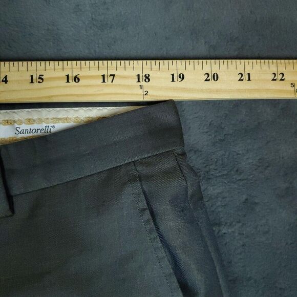 Santorelli Luxury Serge Pants Mens 38 Gray Made In Italy Romeo 1900F Dress Wool - Picture 6 of 14